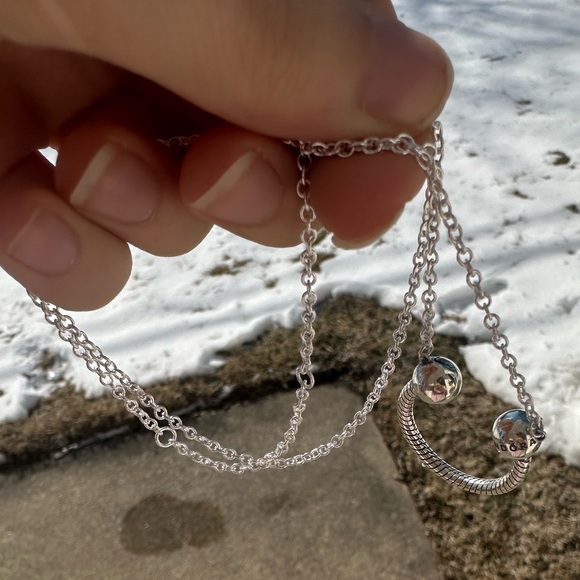 NWOT Pandora Silver U-Shape Charm Pendant Necklace 392747C00-45 - Picture 5 of 10